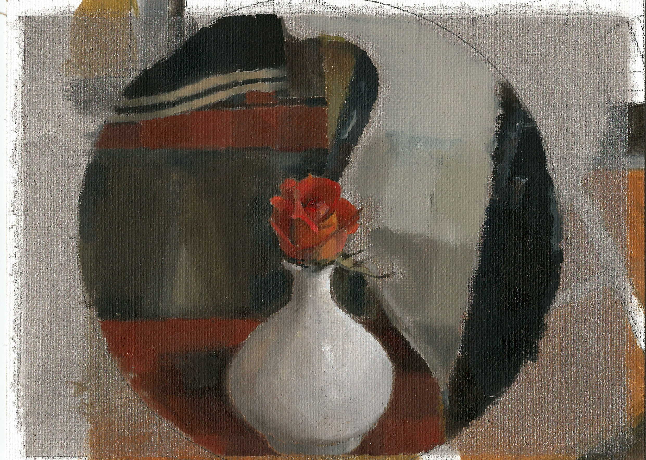 Rose In White Vessel