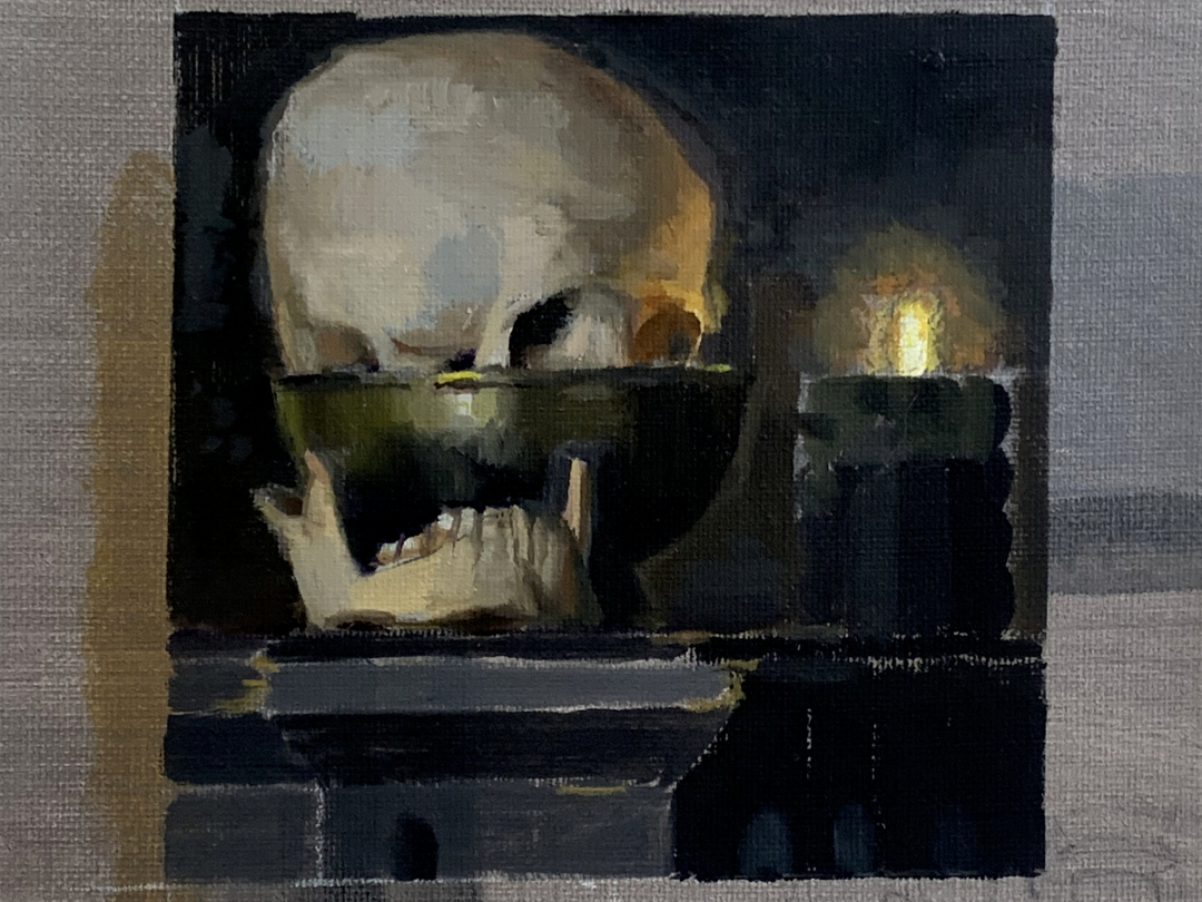 \"Comforts\" (Still Life of a Skull)